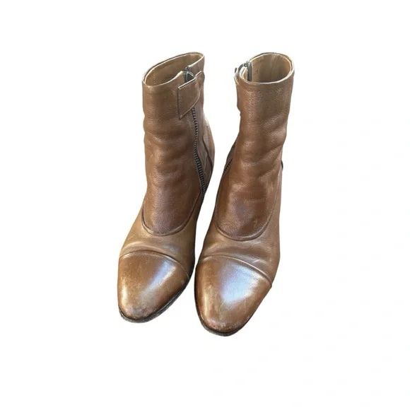 John Fluevog Passage Preet Brown Leather Ankle Boots - Picture 6 of 8